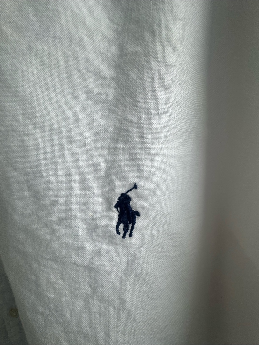 Ralph Lauren White Button-Down Oxford Shirt with Navy Pony - Picture 2 of 6